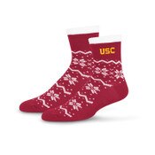 USC Trojans Cardinal SC Interlock Snowflake Lane Cabin Gripper Socks